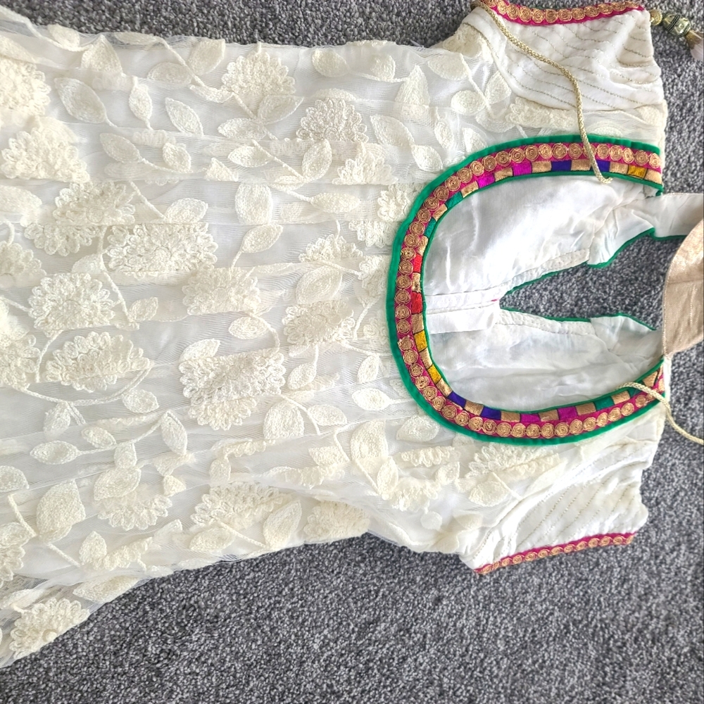 White Floral Anarkali